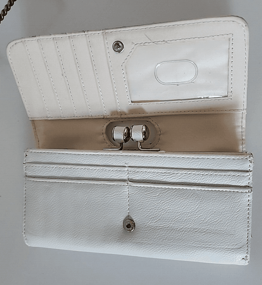 White "Coral Gables" Frame Expandable Clutch Wallet Credit Card Holder - Thumbnail 11
