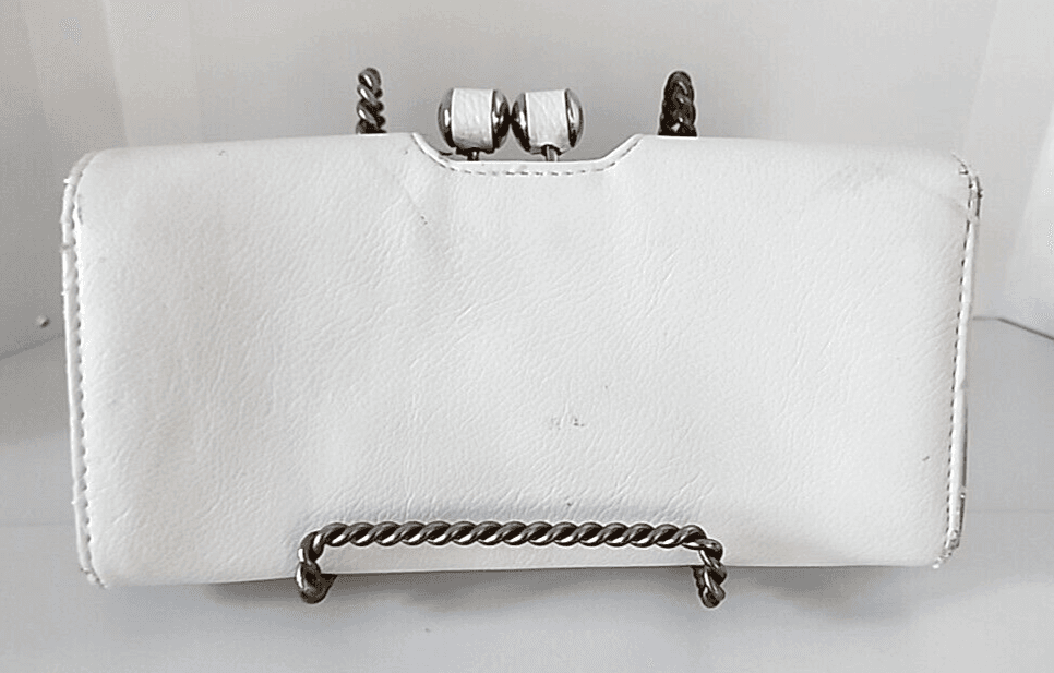 White "Coral Gables" Frame Expandable Clutch Wallet Credit Card Holder - Thumbnail 2