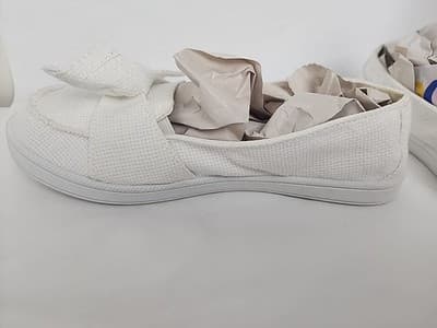 Time And Tru Shoes Womens Small Sz 6 Slip On Loafer White Fabric Casual Comfort - Thumbnail 5