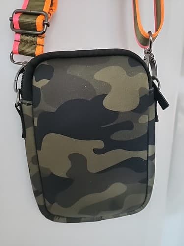 Haute Shore - Crossbody, Adjustable Strap purse - Camo with pink and orange - Thumbnail 3