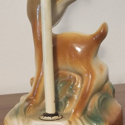 Vintage Disney Working Bambi Lamp Inscribed on Back Brown Updated Electric Wire - Thumbnail 8