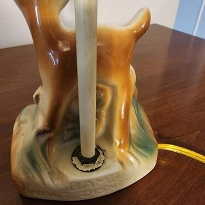 Vintage Disney Working Bambi Lamp Inscribed on Back Brown Updated Electric Wire - Thumbnail 12