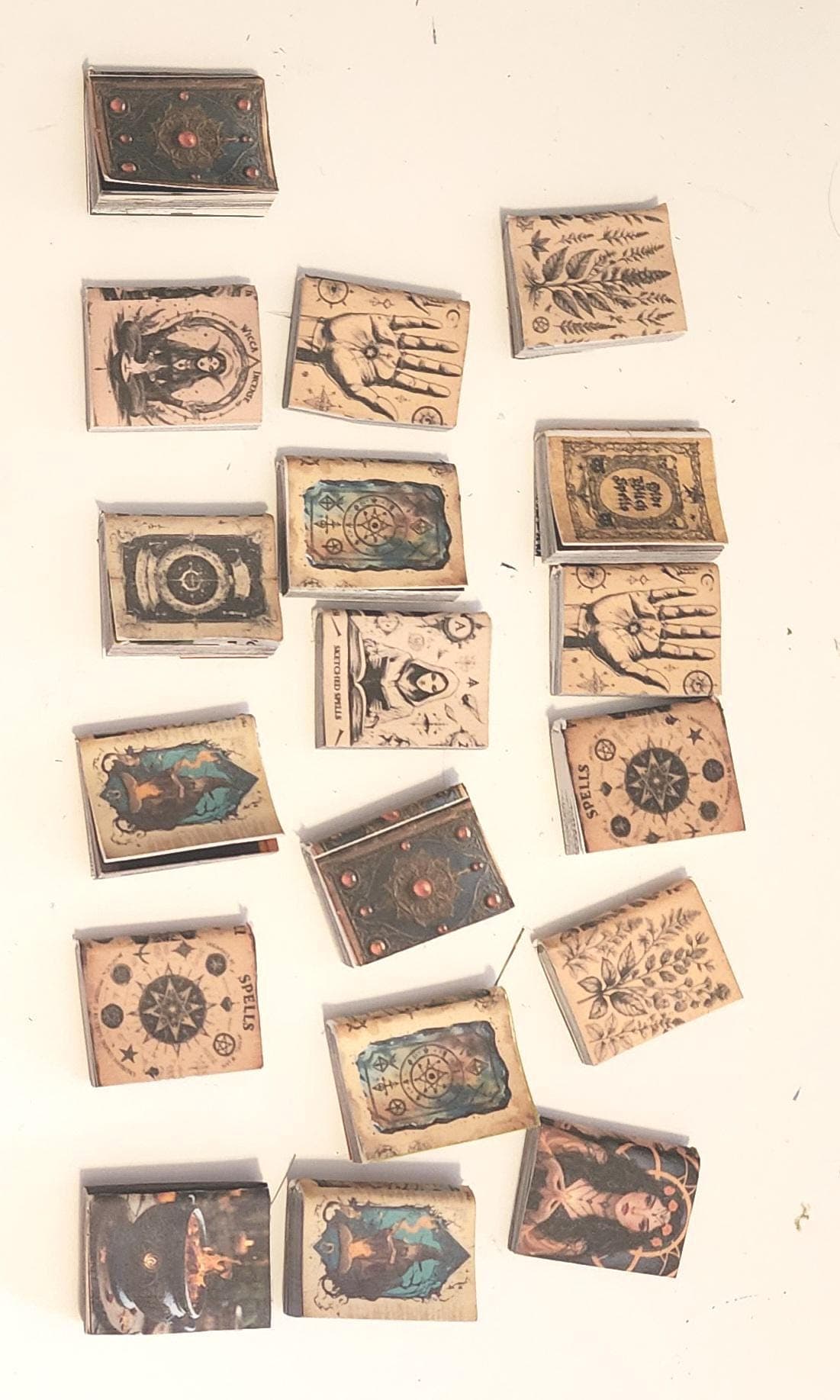 1:6 Scale Miniature Mystical Cover Books Qty 15 Halloween Dioramas Dollhouses Bookcases