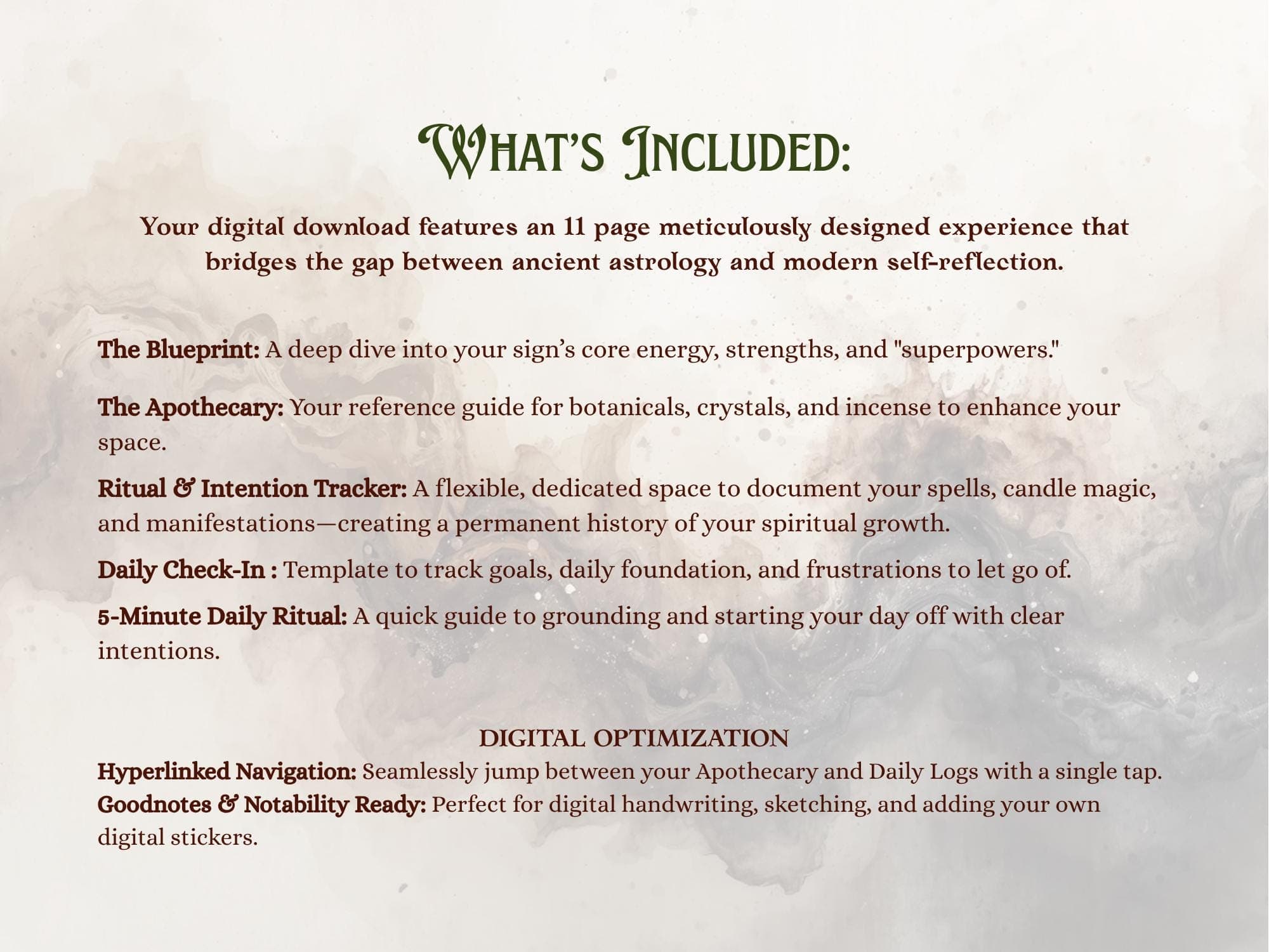Taurus Zodiac Workbook & Digital Journal - Earth Sign Ritual Guide, Goodnotes Planner Self-Care Abundance Grounding PDF Green Witch Grimoire - Thumbnail 4