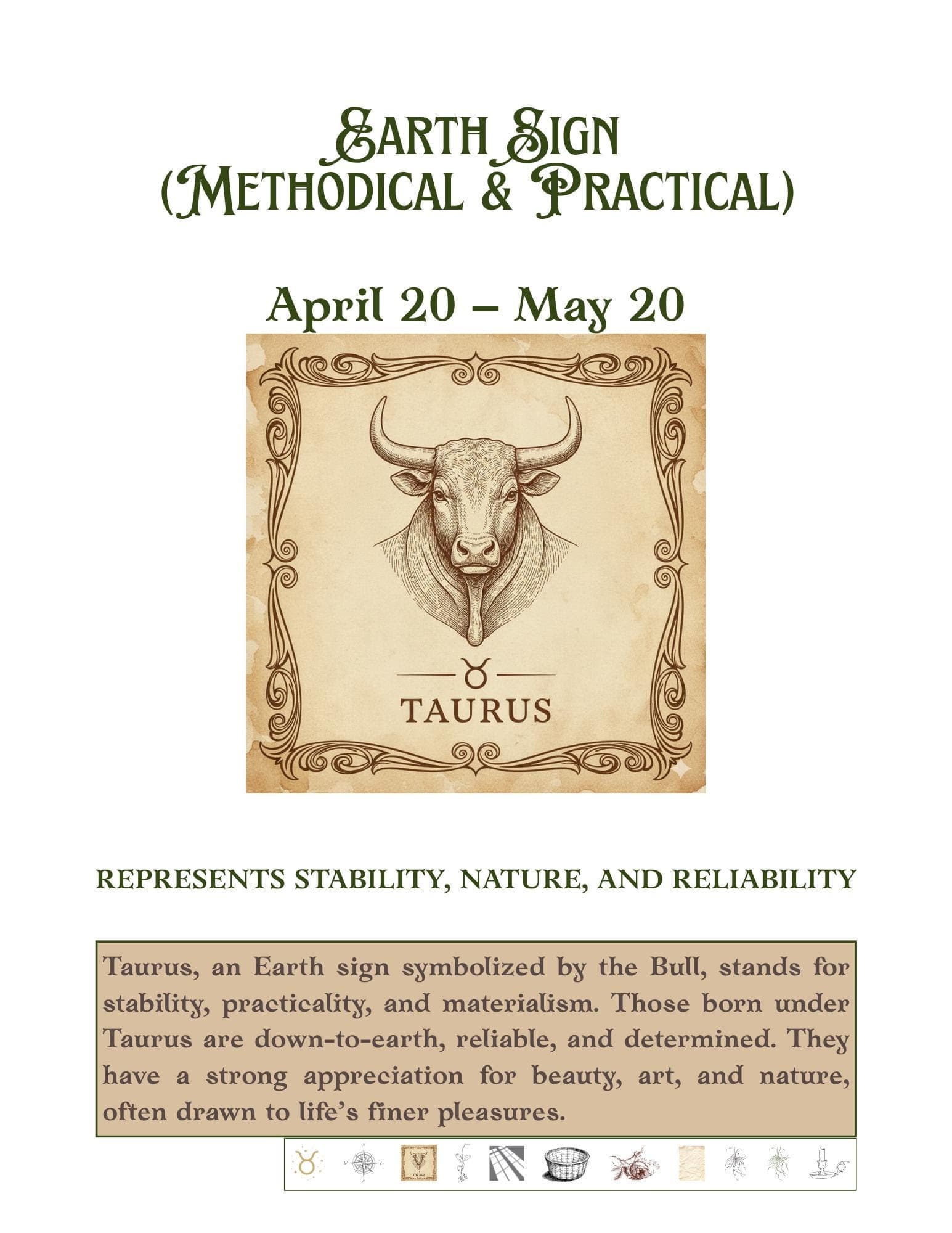Taurus Zodiac Workbook & Digital Journal - Earth Sign Ritual Guide, Goodnotes Planner Self-Care Abundance Grounding PDF Green Witch Grimoire - Thumbnail 3