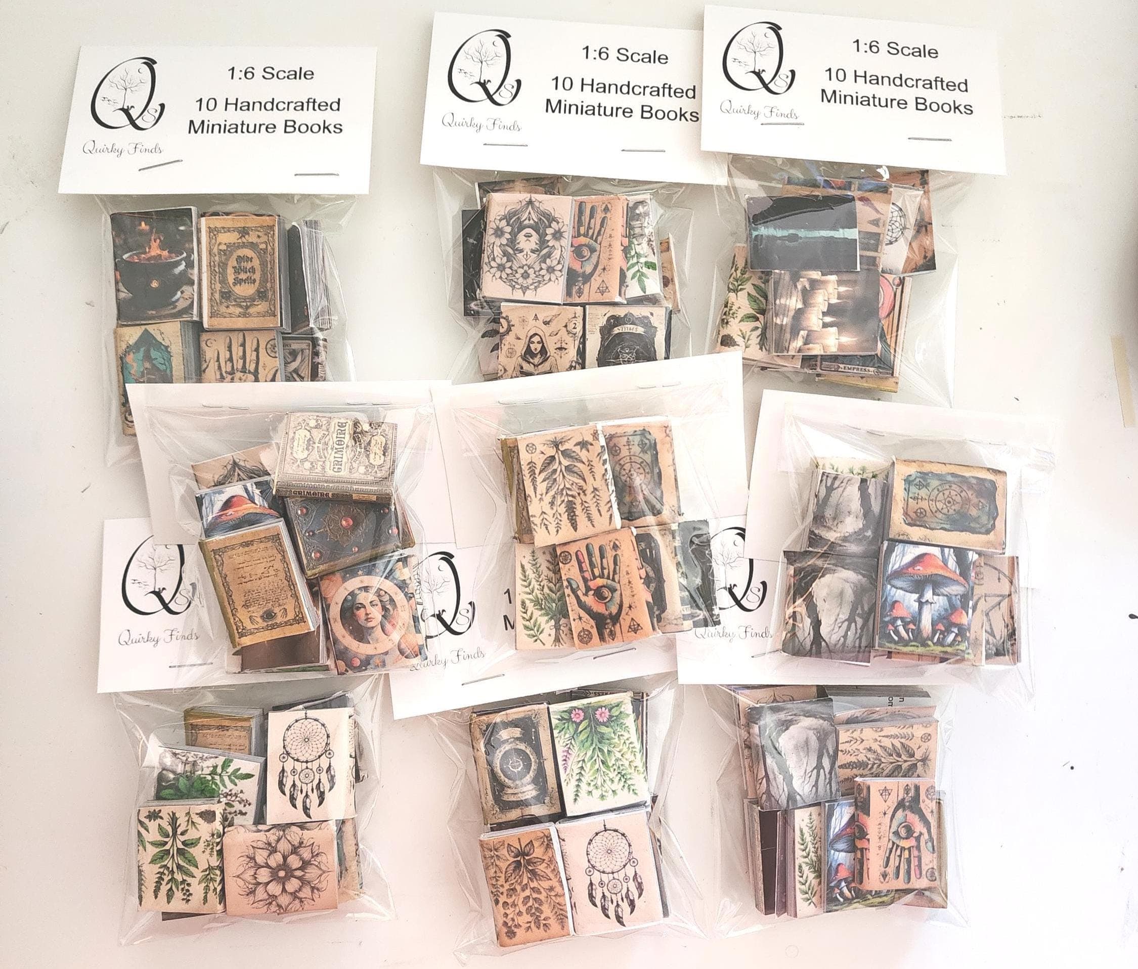 1:6 Scale Miniature Mystical Cover Books Qty 15 Halloween Dioramas Dollhouses Bookcases - Thumbnail 4