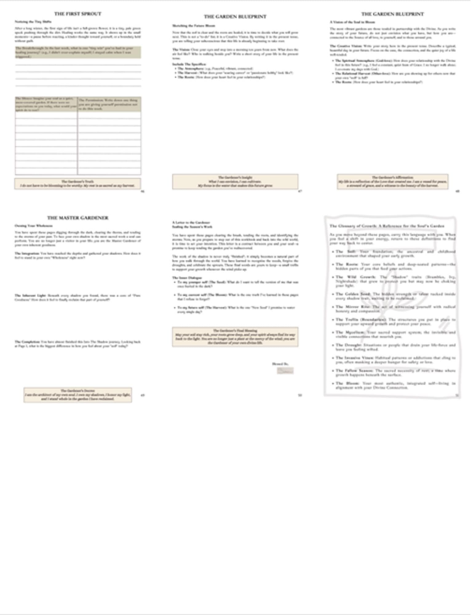 Sacred Garden Shadow Work Journal, Hyperlinked Digital Journal for GoodNotes, Botanical Inner Child Guide, 52 Page Healing Workbook PDF - Thumbnail 13