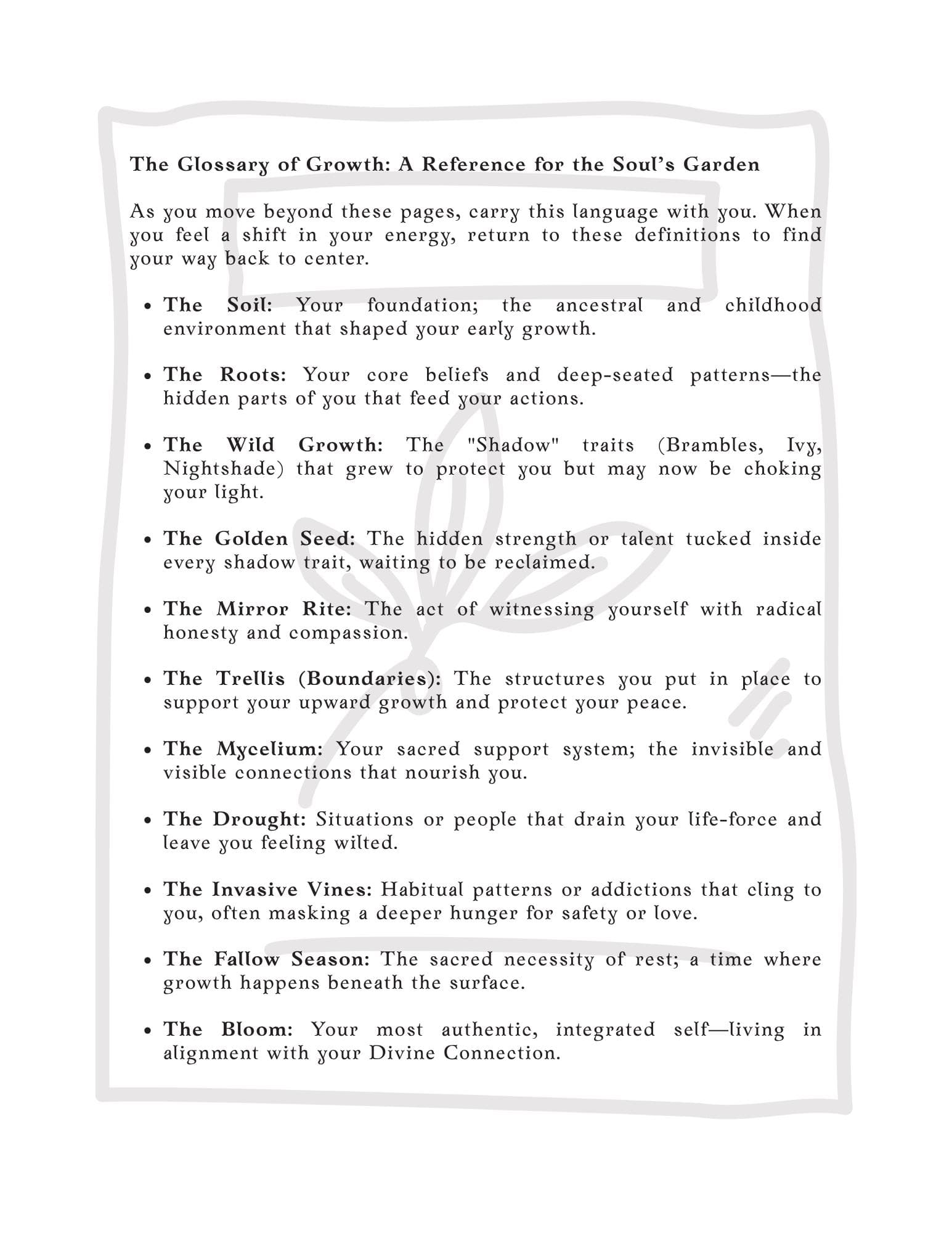 Sacred Garden Shadow Work Journal, Hyperlinked Digital Journal for GoodNotes, Botanical Inner Child Guide, 52 Page Healing Workbook PDF - Thumbnail 7