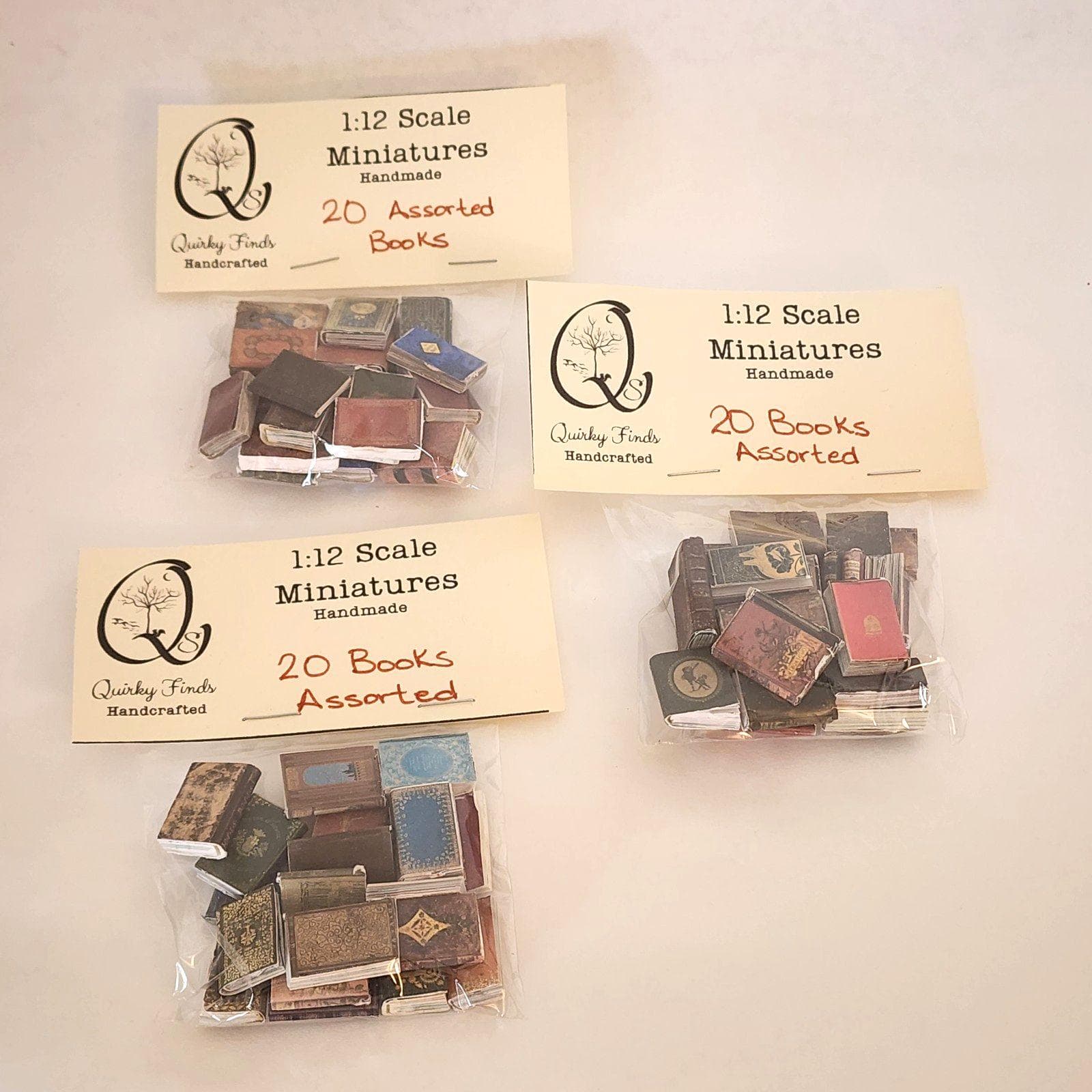 25 Handcrafted 1:12 Scale Miniature Books - Dollhouse Diorama Halloween Anxiety Bookshelf - Witch Theme - Thumbnail 12