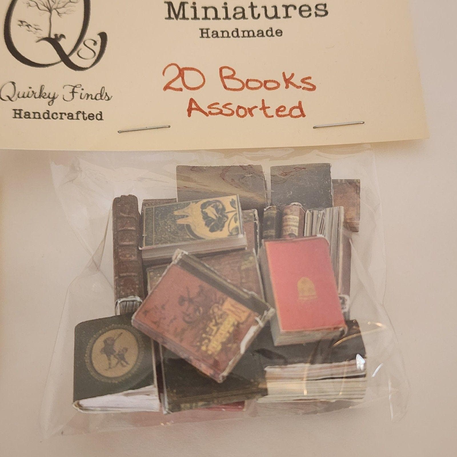 25 Handcrafted 1:12 Scale Miniature Books - Dollhouse Diorama Halloween Anxiety Bookshelf - Witch Theme - Thumbnail 13