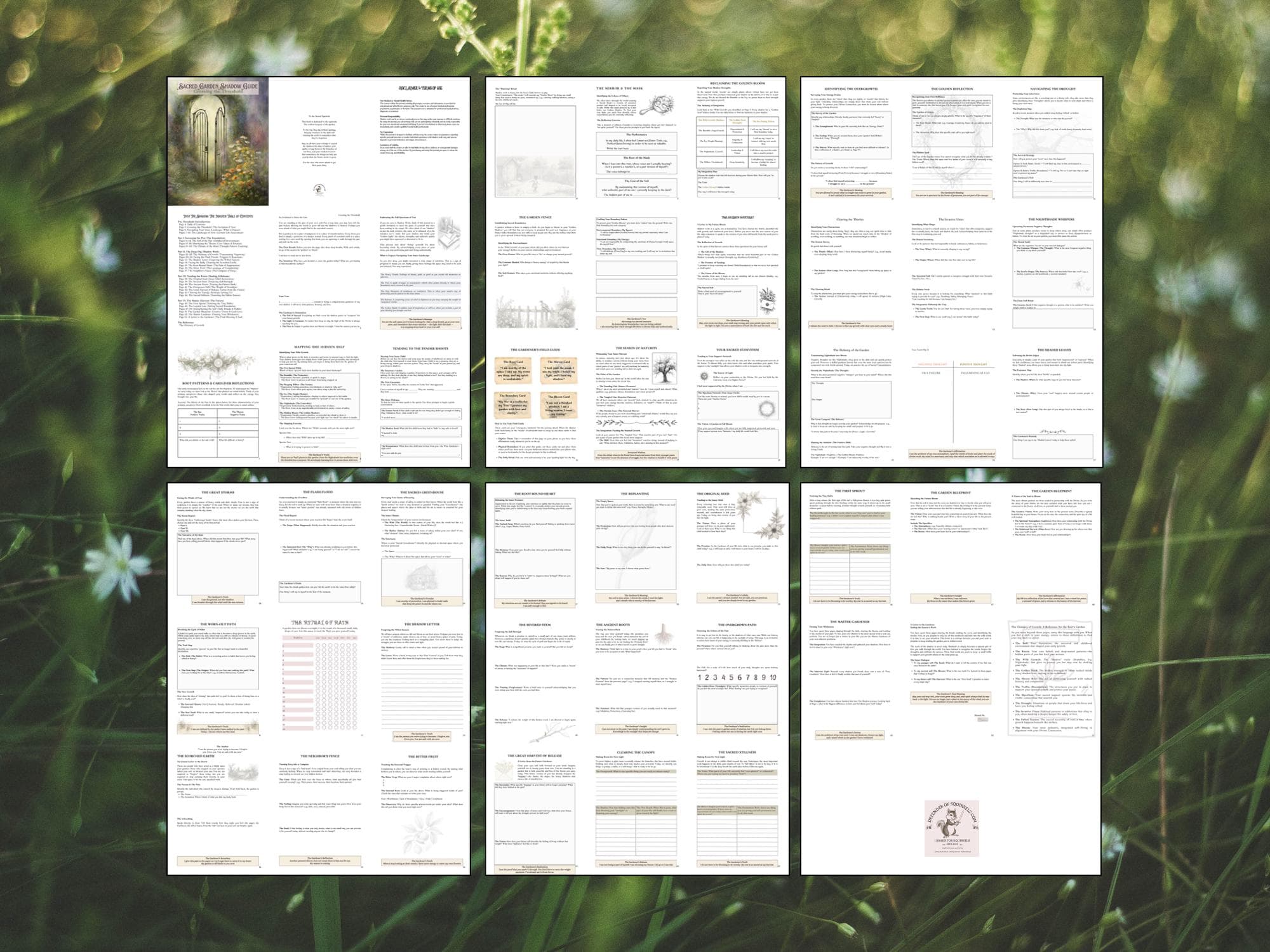 Sacred Garden Shadow Work Journal, Hyperlinked Digital Journal for GoodNotes, Botanical Inner Child Guide, 52 Page Healing Workbook PDF - Thumbnail 2