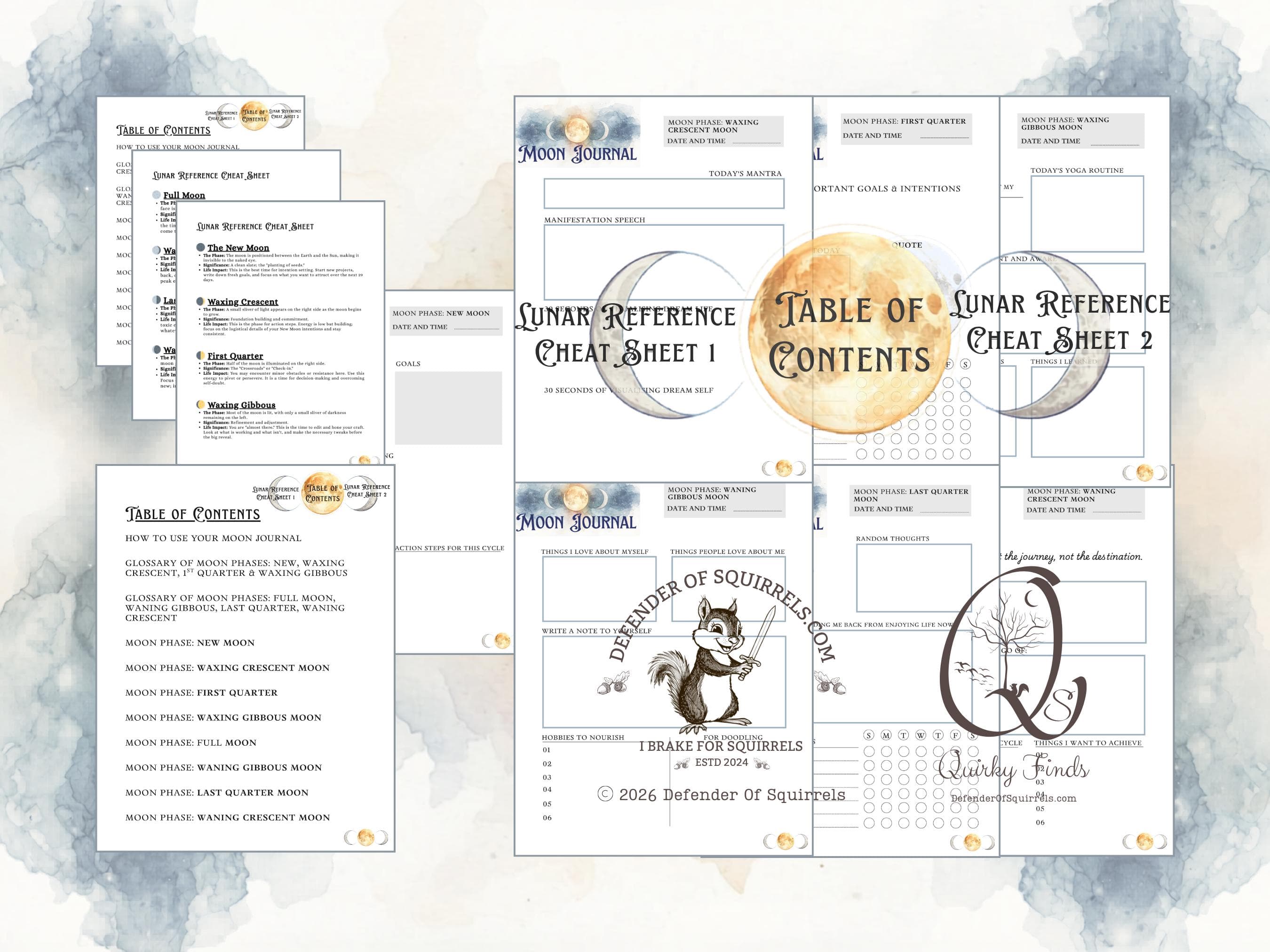 Printable Moon Journal | Lunar Cycle Manifestation Guide | New Moon & Full Moon Rituals | Digital Manifestation Planner Mystic Grimoire PDF - Thumbnail 2