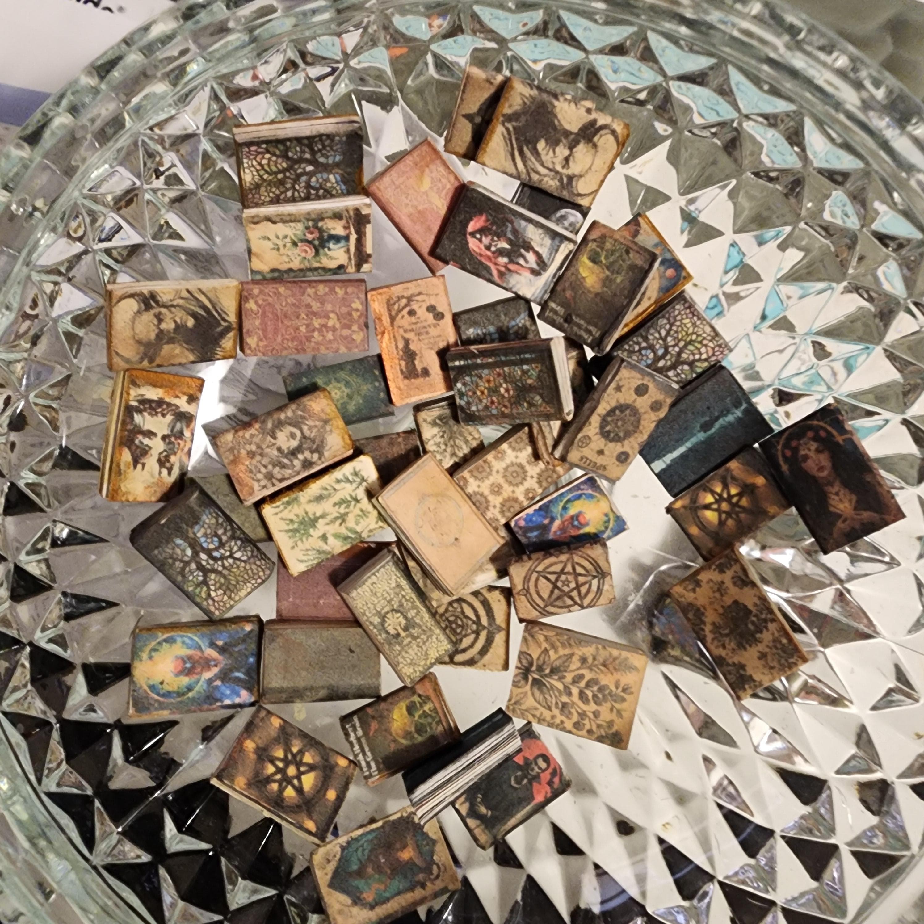25 Handcrafted 1:12 Scale Miniature Books - Dollhouse Diorama Halloween Anxiety Bookshelf - Witch Theme - Thumbnail 3