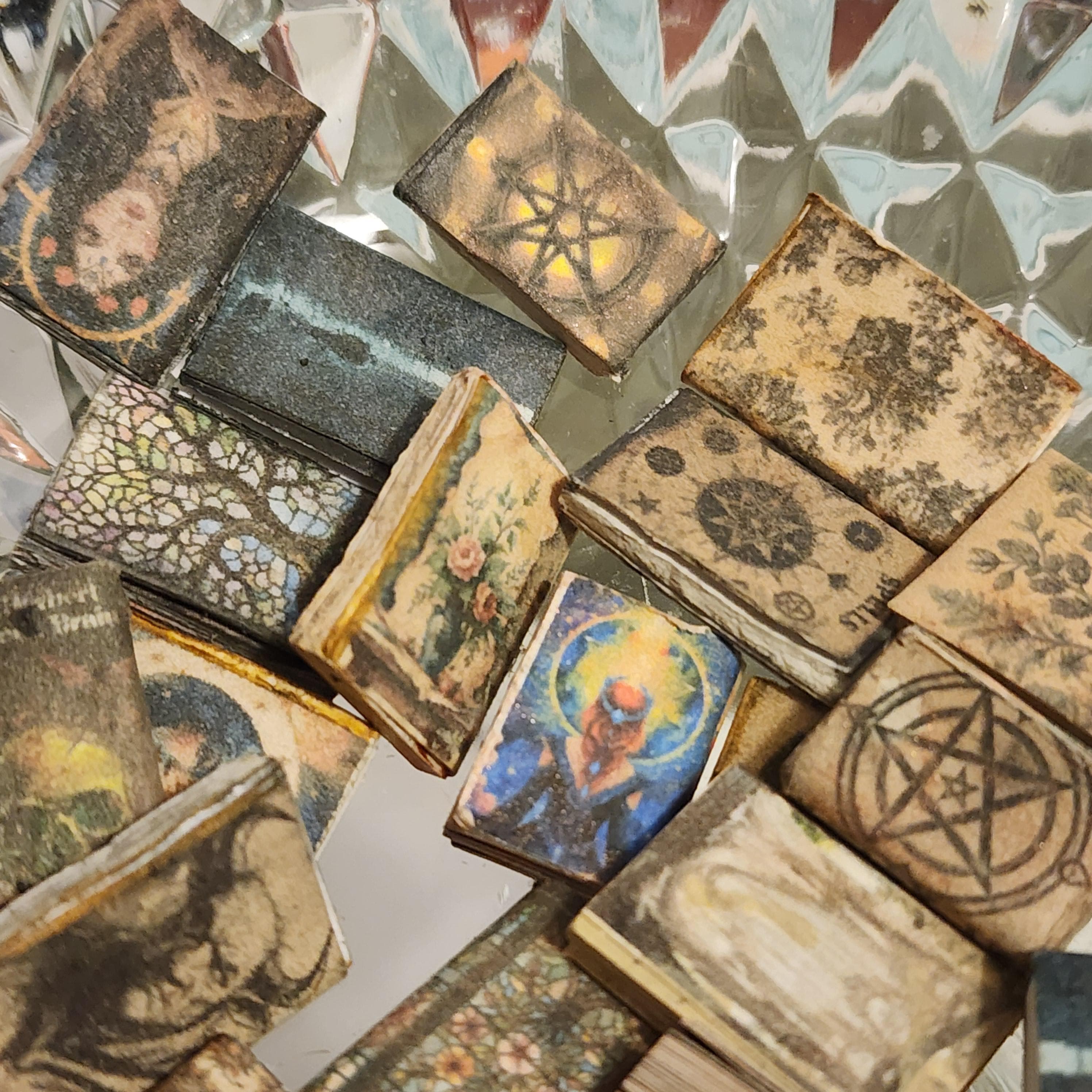 25 Handcrafted 1:12 Scale Miniature Books - Dollhouse Diorama Halloween Anxiety Bookshelf - Witch Theme - Thumbnail 4