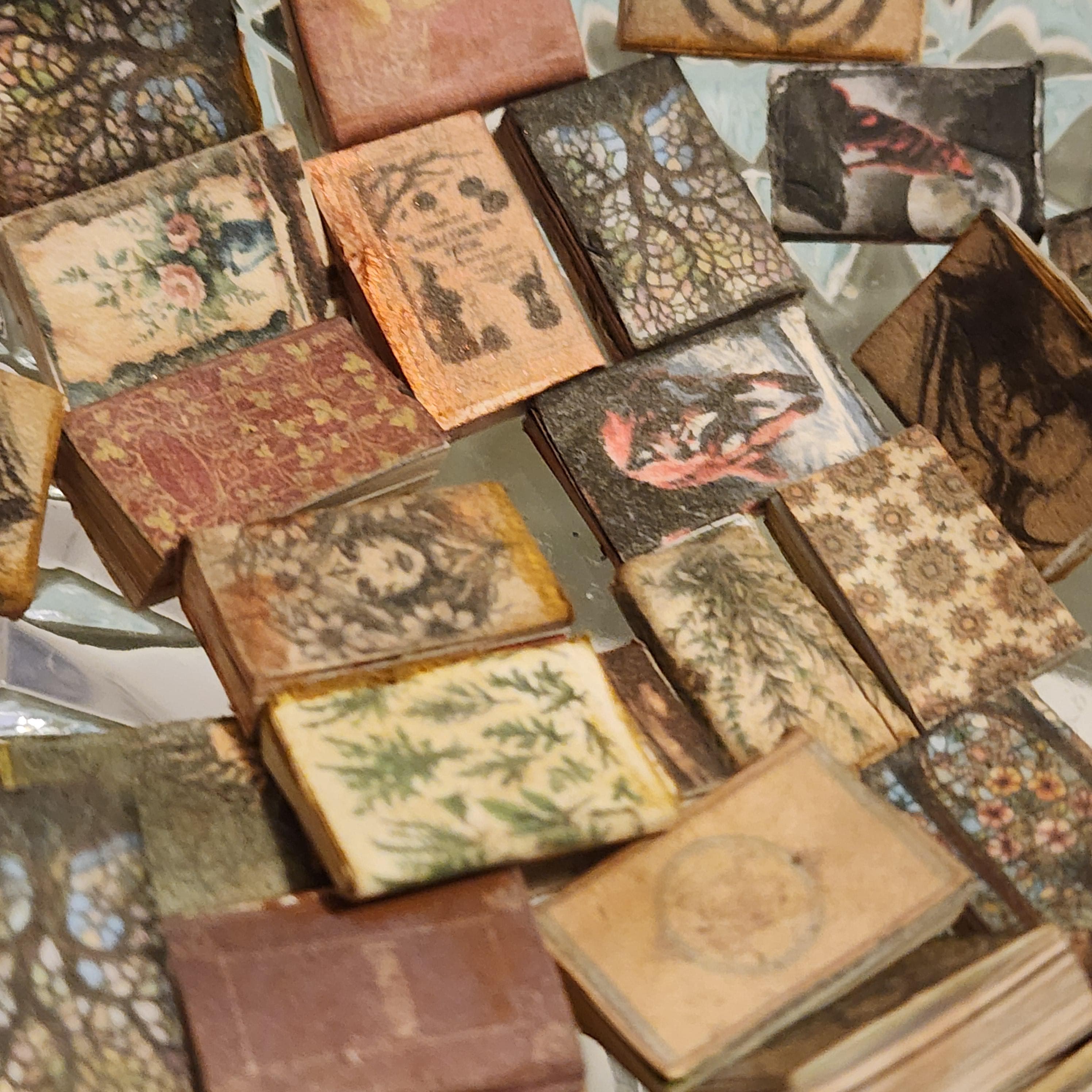25 Handcrafted 1:12 Scale Miniature Books - Dollhouse Diorama Halloween Anxiety Bookshelf - Witch Theme - Thumbnail 2