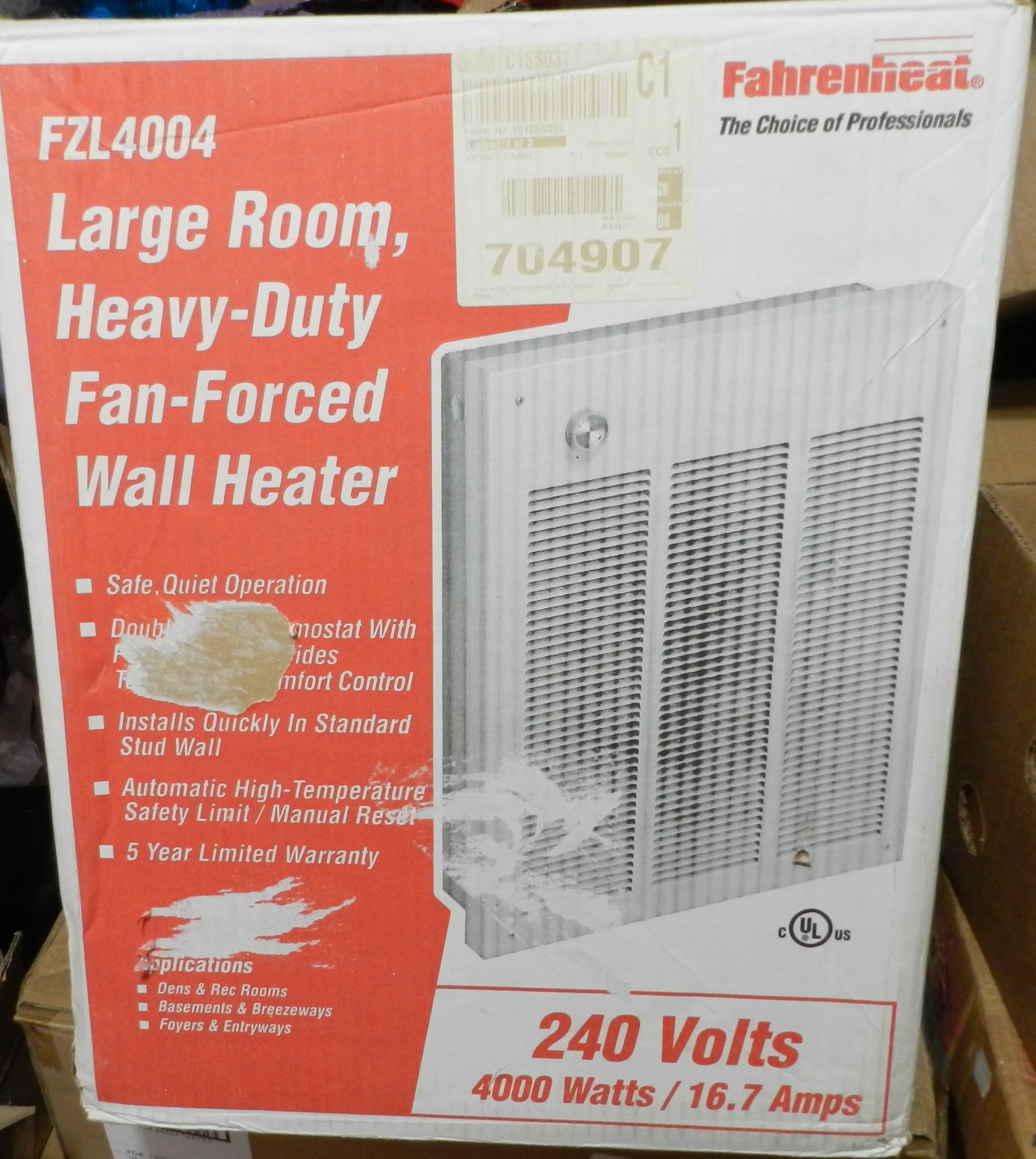 Fahrenheat FZL4004 Large Room Fan Forced Wall Heater 240 Volts 4000 Watts (O21K) - Thumbnail 3
