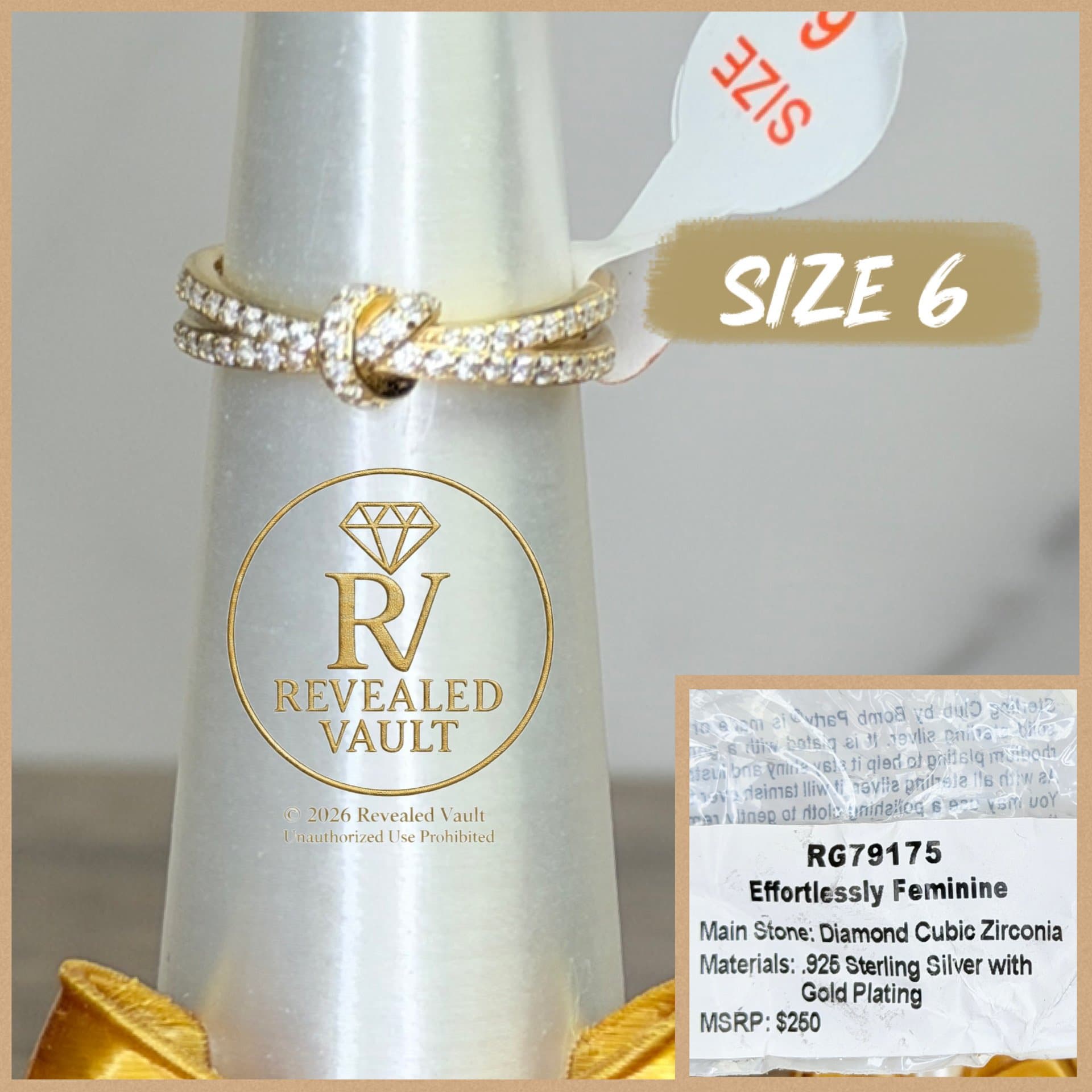 Bomb Party Effortlessly Feminine Sterling Club Vermeil Size 6