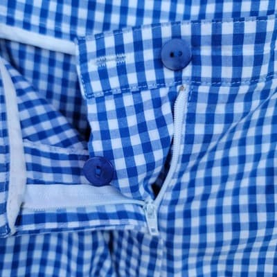 Sharon Young Sportswear Blue Checked Shorts Womens Size 12 Mid Length - Thumbnail 6