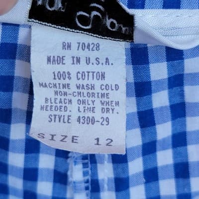 Sharon Young Sportswear Blue Checked Shorts Womens Size 12 Mid Length - Thumbnail 5