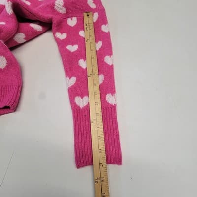 Vince Camuto Womens Large Dark Pink White Hearts Soft Baggy Pullover VALENTINE'S - Thumbnail 4