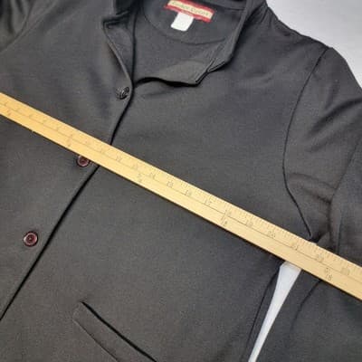 Vintage Tudor Court Womens Sweatshirt Button Jacket Vintage 90's Size MED Black - Thumbnail 3