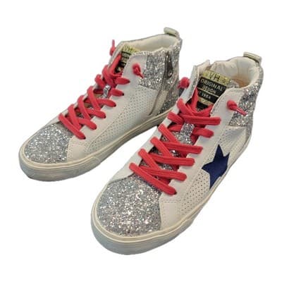 Vintage Havana Lester Silver Glitter Multicolor Hightop Sneakers Size 8 Women's - Thumbnail 2