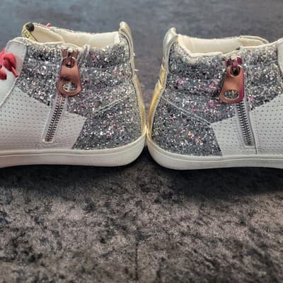 Vintage Havana Lester Silver Glitter Multicolor Hightop Sneakers Size 8 Women's - Thumbnail 6