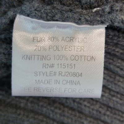 Romeo and Juliet Couture Womens Knit Vest Size MED Grey Faux Fur Patches Fringe - Thumbnail 6