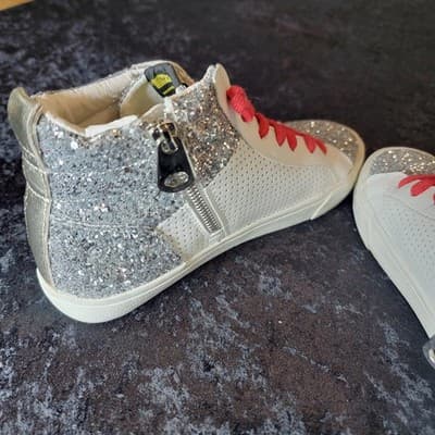 Vintage Havana Lester Silver Glitter Multicolor Hightop Sneakers Size 8 Women's - Thumbnail 17