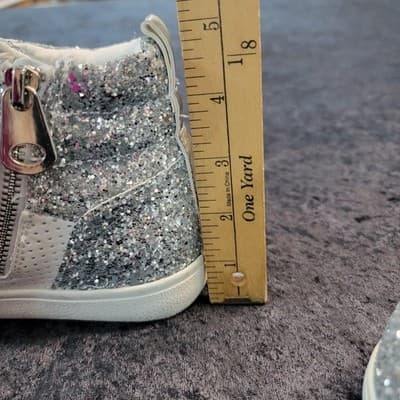 Vintage Havana Lester Silver Glitter Multicolor Hightop Sneakers Size 8 Women's - Thumbnail 14
