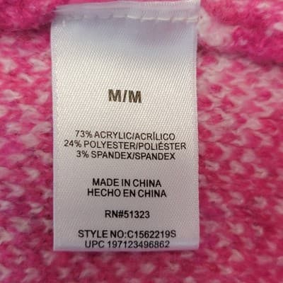 Vince Camuto Womens Large Dark Pink White Hearts Soft Baggy Pullover VALENTINE'S - Thumbnail 8