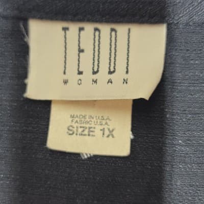 Teddi Woman Size 1x Tank Tie Front Black Rayon Acetate Vest With Side Slits - Thumbnail 4