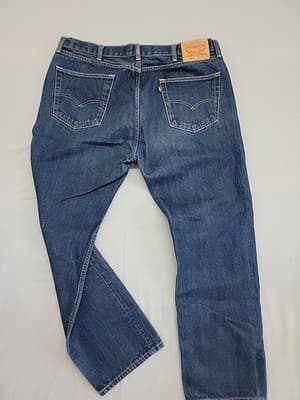 Levis 505 Jeans Men 40x32 Blue Straight Leg Denim Classic Fit Zip Fly NO STRETCH - Thumbnail 3