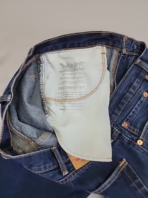 Levis 505 Jeans Men 40x32 Blue Straight Leg Denim Classic Fit Zip Fly NO STRETCH - Thumbnail 5