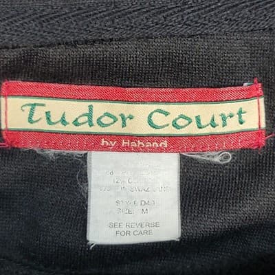 Vintage Tudor Court Womens Sweatshirt Button Jacket Vintage 90's Size MED Black - Thumbnail 7
