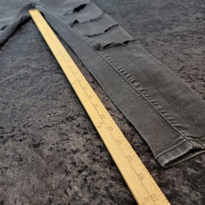 Wax Jean Skinny Stretch Women’s Size 3 Distressed Goth Ripped Denim Black 93400 - Thumbnail 5