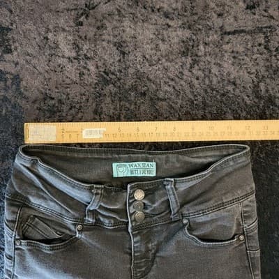 Wax Jean Skinny Stretch Women’s Size 3 Distressed Goth Ripped Denim Black 93400 - Thumbnail 7