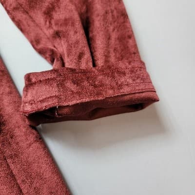 Vintage Handmade Women's XXL TALL Maroon Faux Suede Maxi Dress - Thumbnail 9