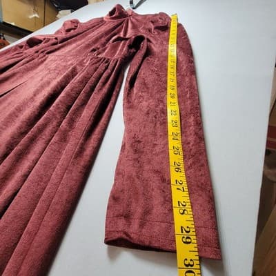 Vintage Handmade Women's XXL TALL Maroon Faux Suede Maxi Dress - Thumbnail 3