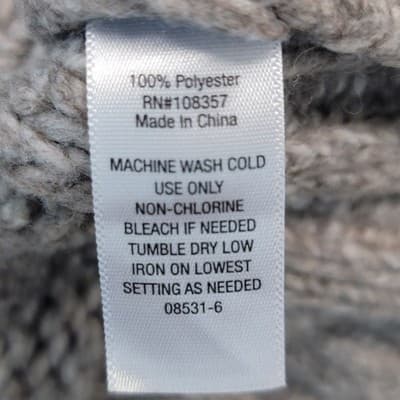 Arizona Jean Co Women's Cropped Cable Knit SMALL Pullover Sweater Grey - Thumbnail 7