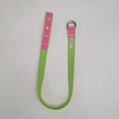 Vintage Douglas Paquette Wmn's pink & green golf Belt 2Ring Buckle Med 36x1.25" - Thumbnail 3