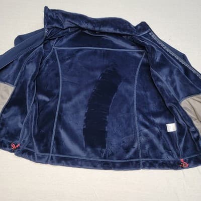 Lands End Womens 2X Jacket Dk Blue Full Zip Fleece Soft Inside Pile Turned Cuffs - Thumbnail 8