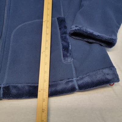 Lands End Womens 2X Jacket Dk Blue Full Zip Fleece Soft Inside Pile Turned Cuffs - Thumbnail 5