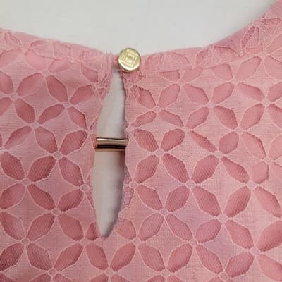 Liz Claiborne Sleeveless Pink/Peach Lace Top with Keyhole Neckline Women's Large - Thumbnail 5