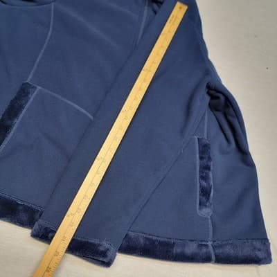 Lands End Womens 2X Jacket Dk Blue Full Zip Fleece Soft Inside Pile Turned Cuffs - Thumbnail 7