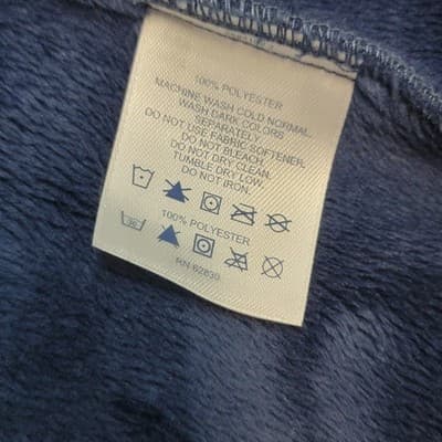 Lands End Womens 2X Jacket Dk Blue Full Zip Fleece Soft Inside Pile Turned Cuffs - Thumbnail 10