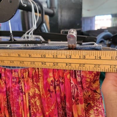St Johns Bay Y2K Tiered 8P Multicolored Boho Summer Skirt Button Jean Waistband - Thumbnail 7