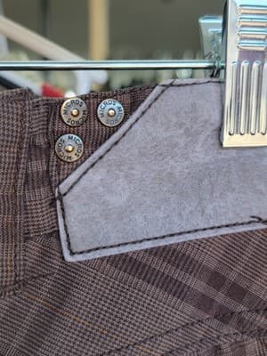 Micros Men's Size 30 Brown Plaid Bermuda Skater Chino Cargo Shorts 10" Inseam - Thumbnail 7