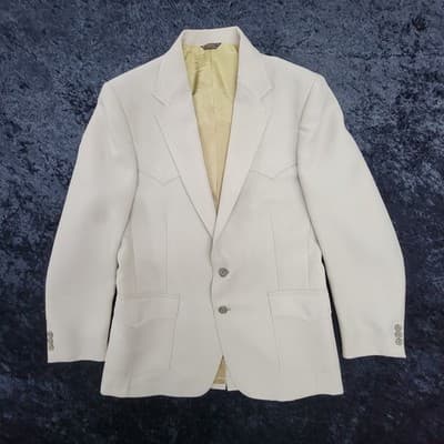 Vintage Levis Western Wear Blazer Mens Beige Sport Coat Size 42L