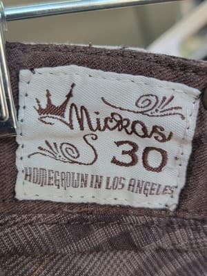 Micros Men's Size 30 Brown Plaid Bermuda Skater Chino Cargo Shorts 10" Inseam - Thumbnail 5